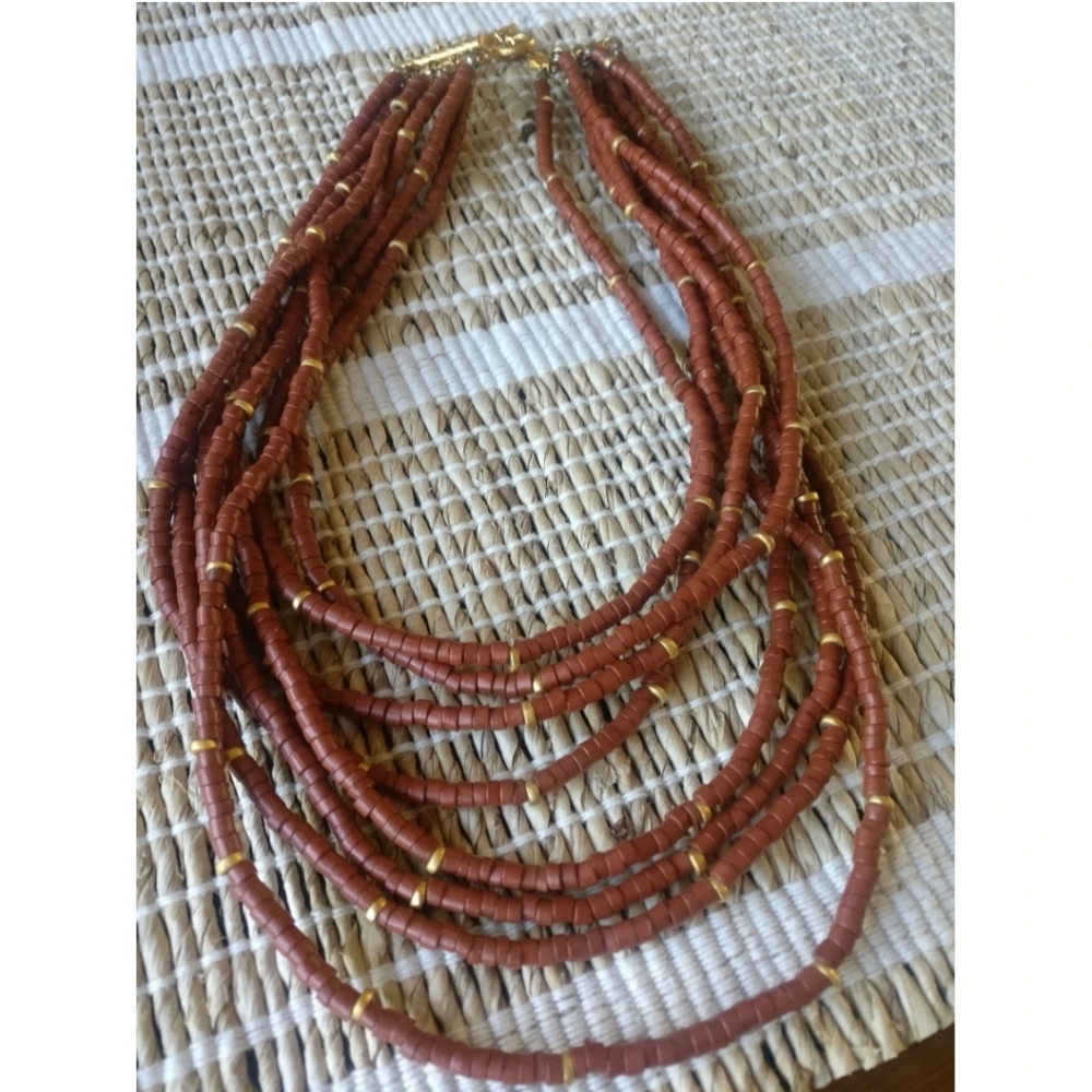Vintage multi strand ceramic necklace
